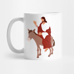 jesus riding donkey Mug